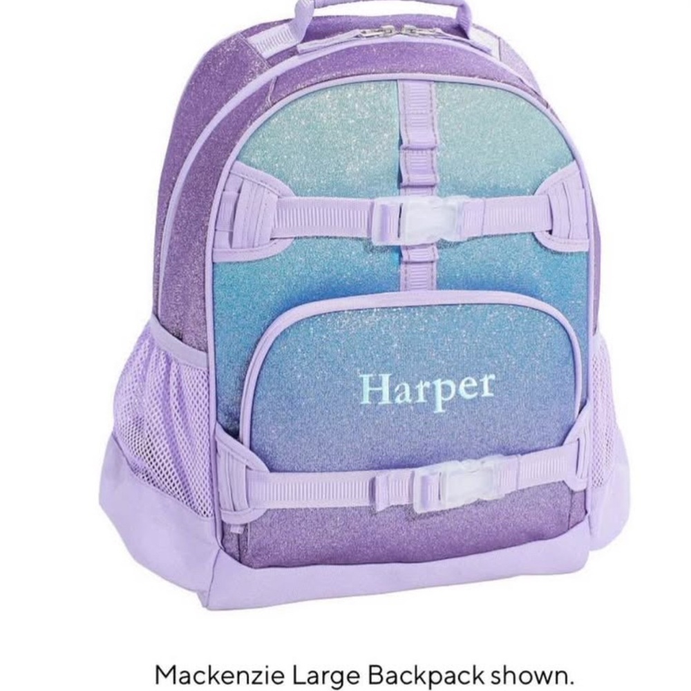 Pottery Barn Kids Glitter Backpack - Lavender and Teal